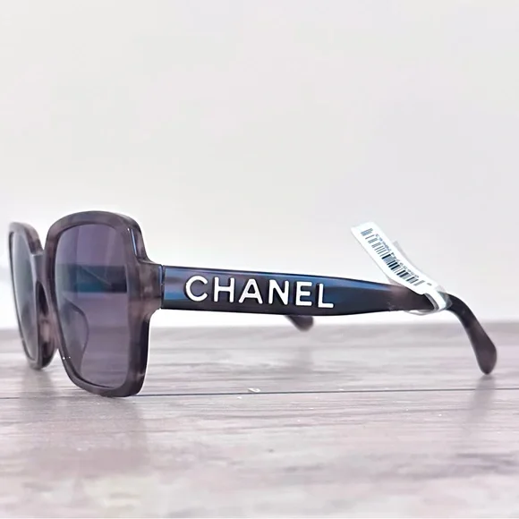 CHANEL 5408 Light Brown Havana and Purple Lens Square Sunglasses - Picture 5 of 8